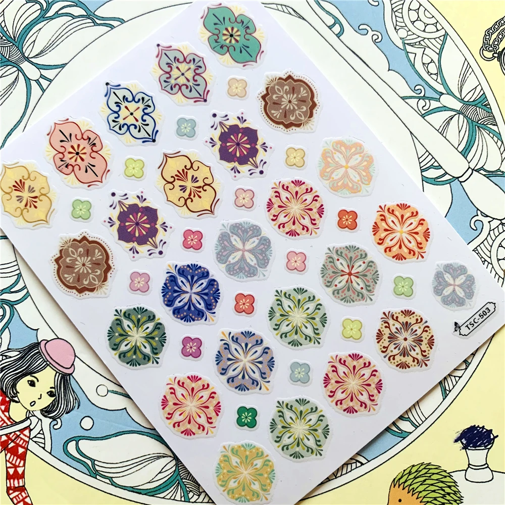 TSC-503 MG180605-05   Bohemian Elements Series DIY 3D Back glue Nail Art Stickers