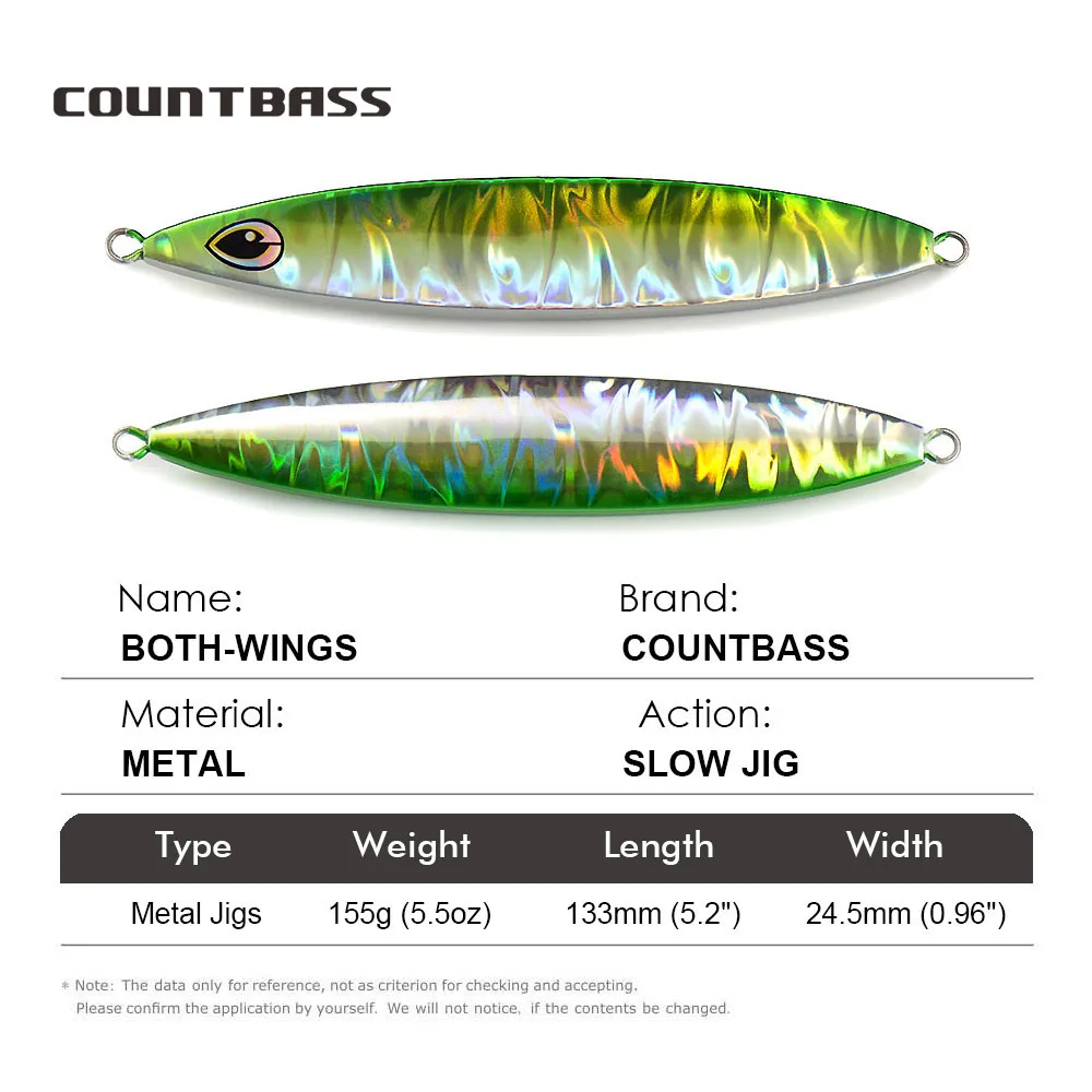 COUNTBASS 155 g 5,5 Unzen Slow Jigs Metall tiefes Salzwasser-Angelköder Snapper Vertikale Aktion – Detail 6
