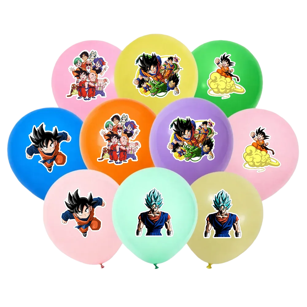 10 Globos de Látex de 12 Pulgadas con Diseño de Dragon Ball, Decoración para Fiestas de Cumpleaños Infantiles, Baby Shower, Globos de Anime