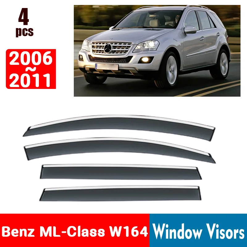 

FOR Benz ML Class W164 ML350 2006-2011 Window Visors Rain Guard Windows Rain Cover Deflector Awning Shield Vent Guard