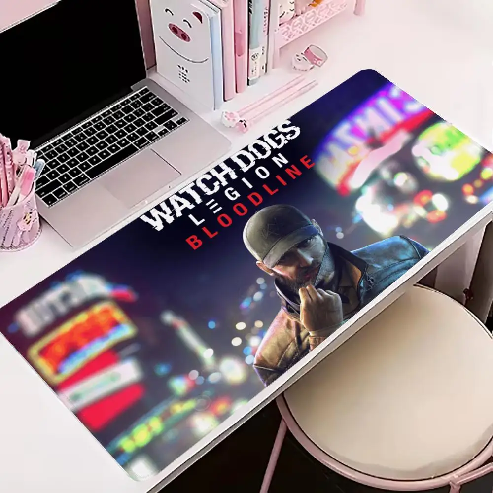 

Новый коврик для мыши W-Watch D_Dogs, игровой ПК большого размера (XXL), игровой аксессуар для киберспорта, нескользящий коврик для мыши, настольный коврик для геймерской клавиатуры