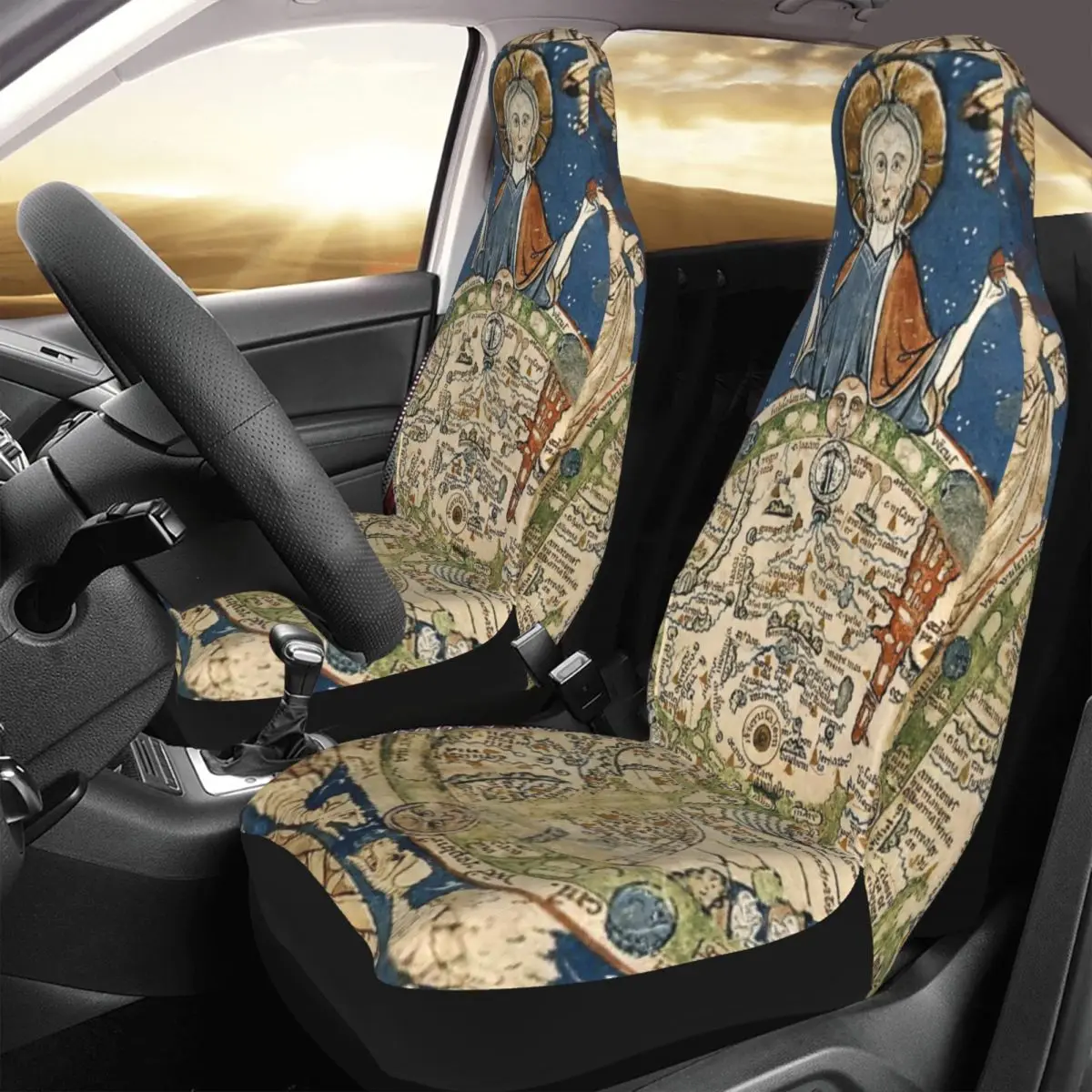 

Psalter World Map (13th Century) Car Seat Cover Custom Printing Universal Front Protector Accessories Cushion Set