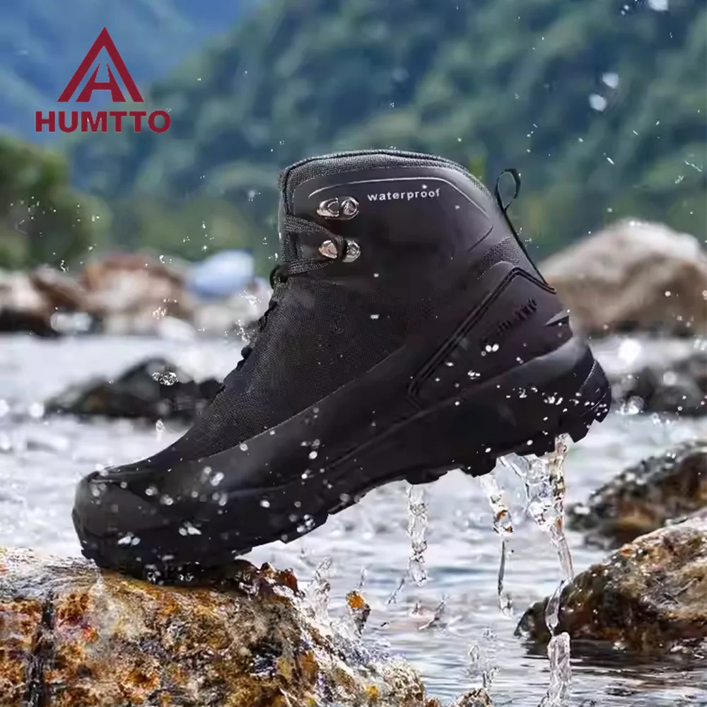 HUMTTO Wasserdichte Wanderschuhe für Herren, hohe Outdoor-Sneaker, verschleißfester Sportschuh, atmungsaktive Winter-Trekkingstiefel