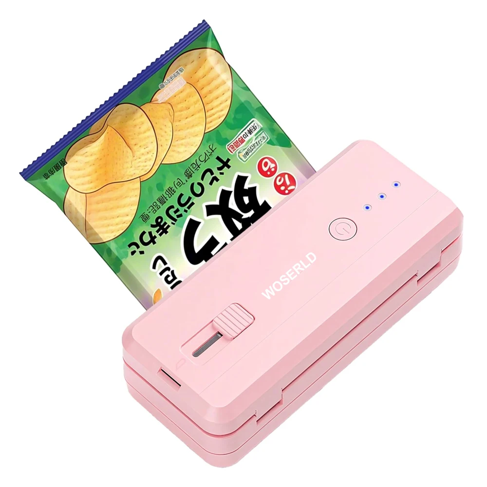 

Portable 2-in-1 Mini Bag Sealer with Heat Seal & Cutter Magnetic Handheld Chip Bag Sealer for Snacks Candies Food Storage