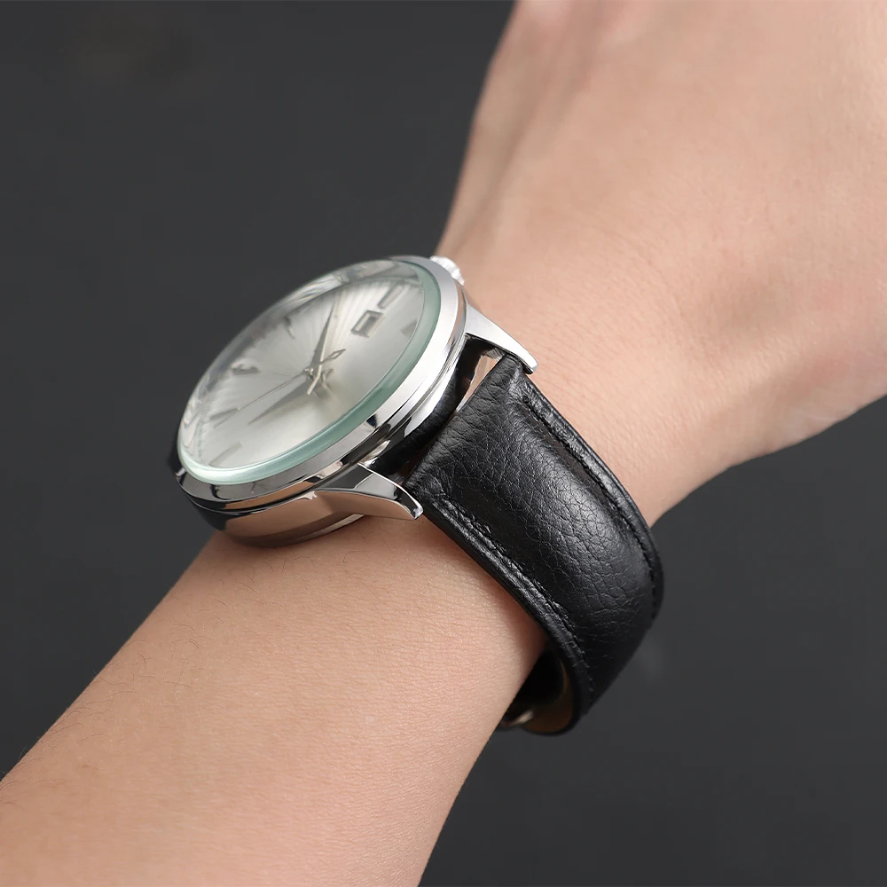 16mm 18mm 20mm 22mm Genuine Leather Watch Strap for Cartier Tank London Solo Lychee Textured Cowhide Watchband Men Women Band image 3