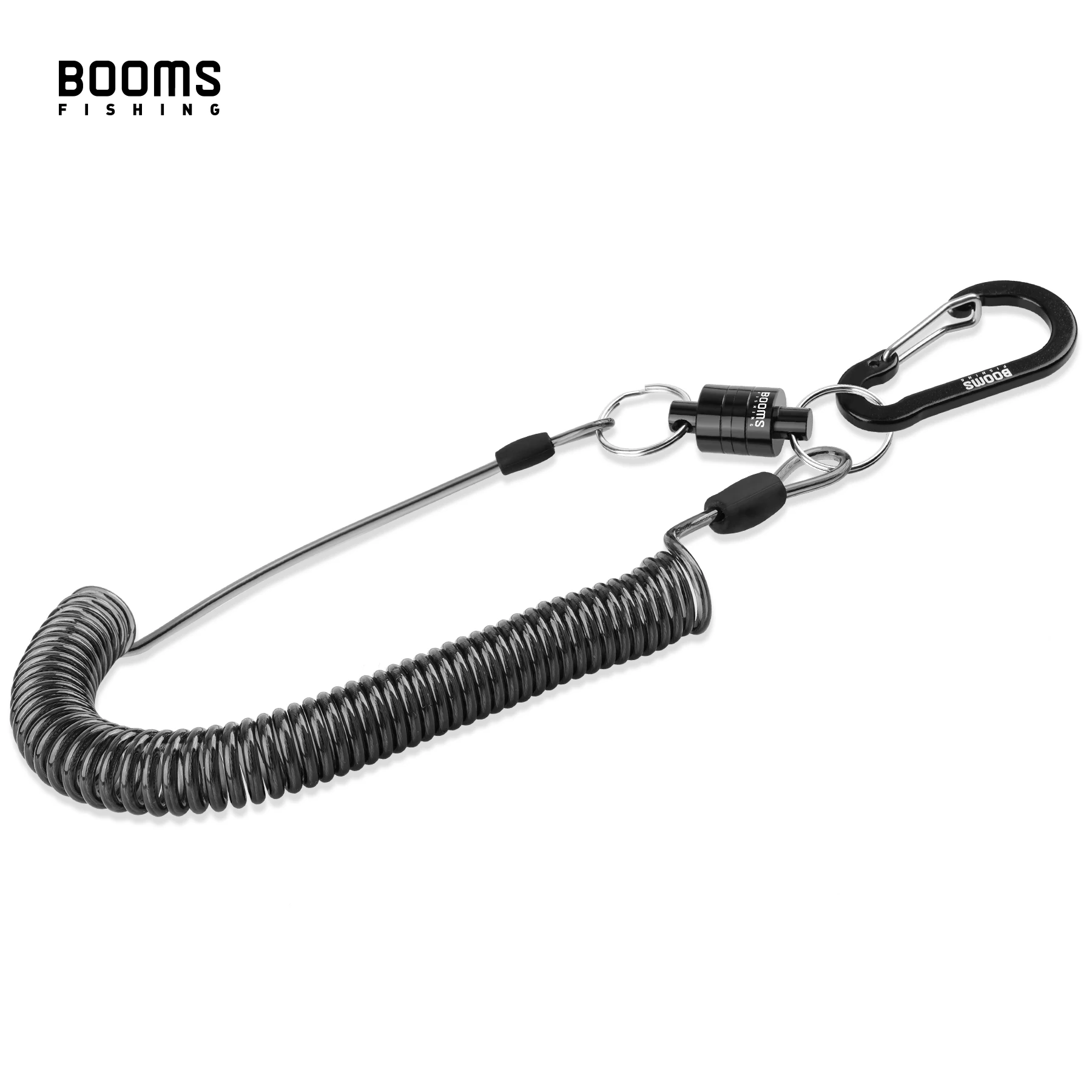 Booms Fishing MN2 Magnetic Release Clip with 1.5m Lanyard for Fishing Net Pliers Holder Aluminum Alloy Fishing Tool Accessories