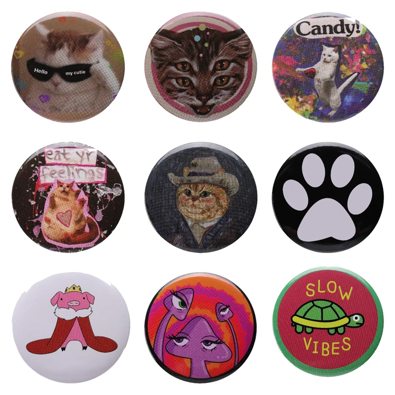 Creative Tinplate Soft Button Pin Animal Icon Brooch Cute Dogs Cats Lapel Backpack Badge Accessories Pin Gift For Friend Jewelry