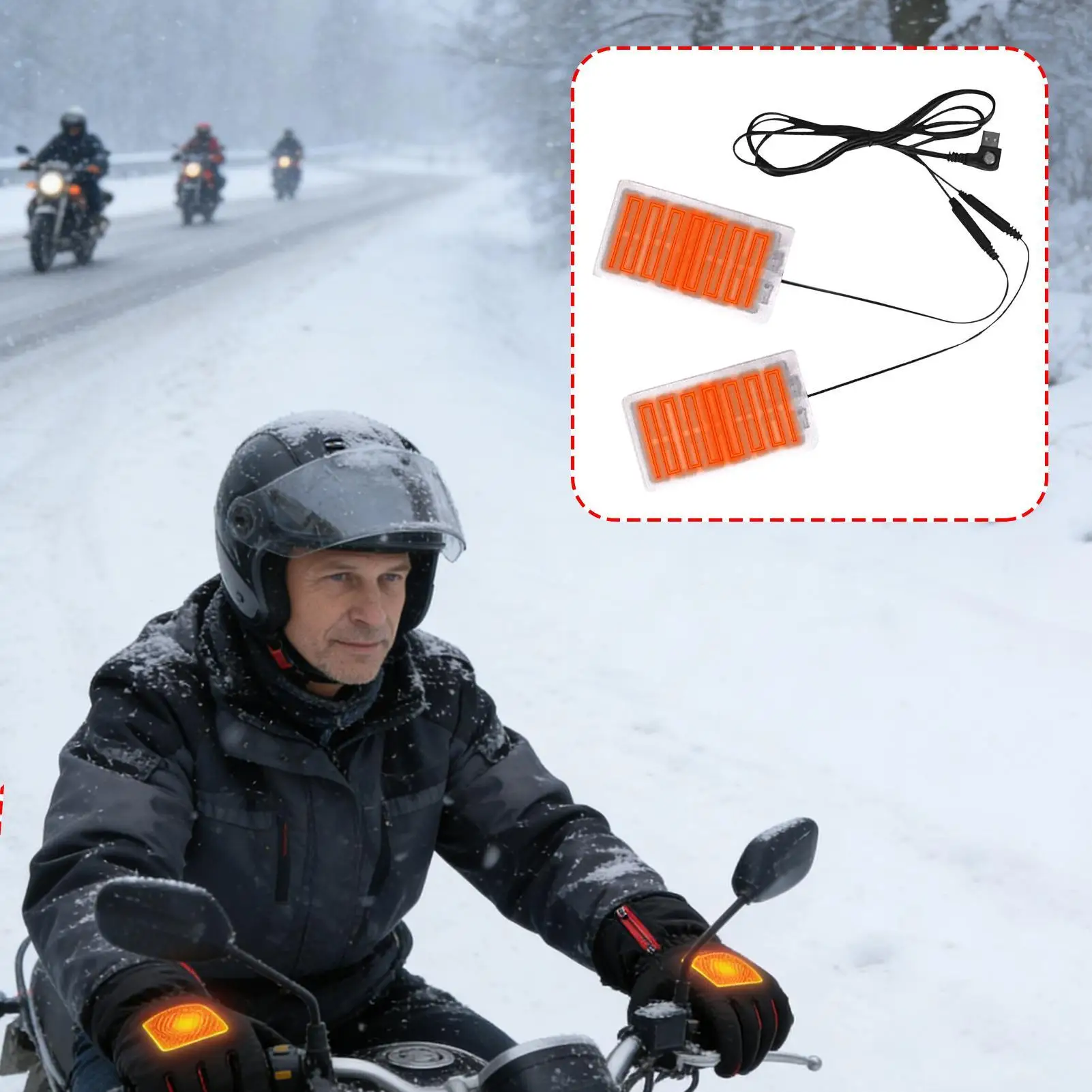 

USB Hand & Knee Heating Pads Electric Warming Glove Liner for Winter Work, Skiing, Motorcycle, Camping, Office Home