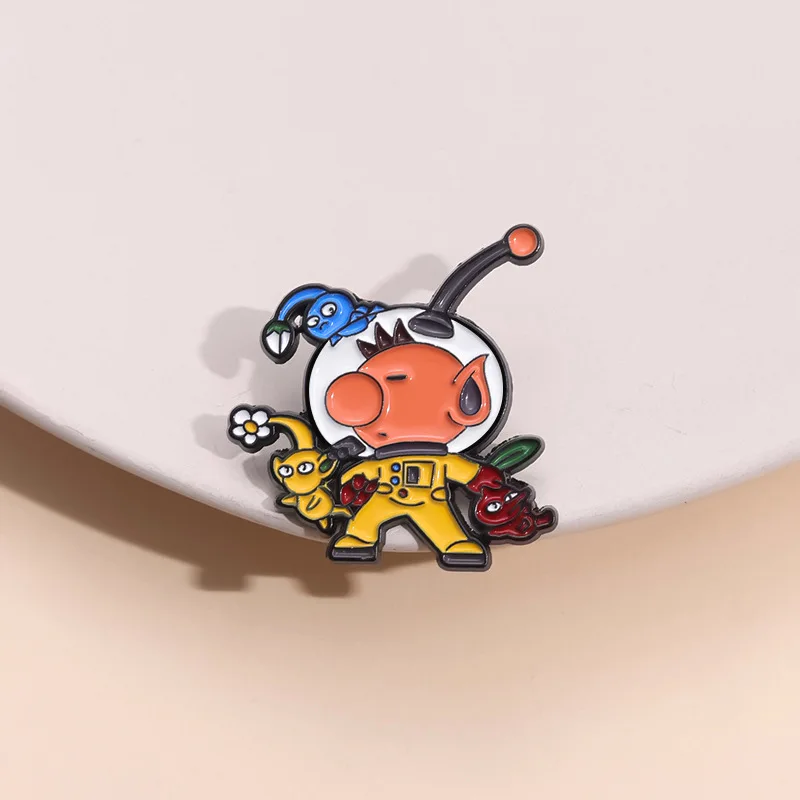 

High Quality Pikmin Collection Game Enamel Pin Cute Creature Animal Metal Badge Kids Backpack Pin Brooch Game Lover Accessories