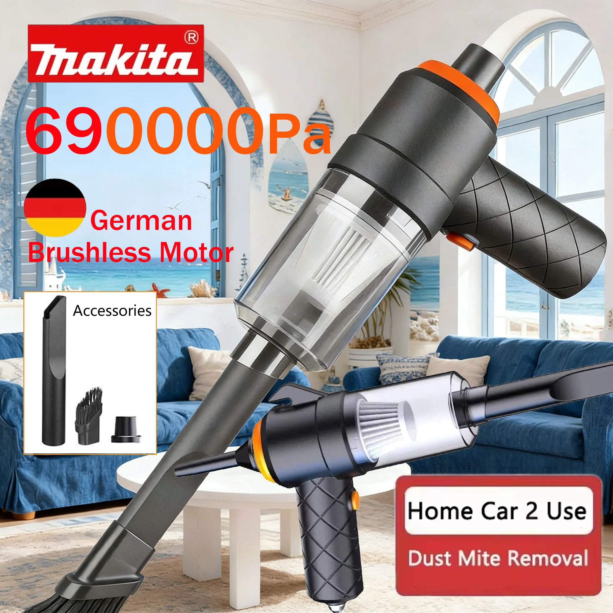 

Makita 690000Pa Wireless Car Vacuum Cleaner 120W 1200mah High-power Vacuum Cordless Handheld Auto Portabale Vacuum Cleaner 2026