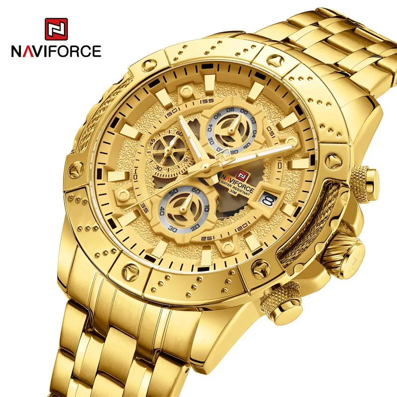 

NAVIFORCE Brand Design Men's Watch Waterproof Stainless Steel Chronograph Date Fashion Quartz Wristwatch Relogio Masculino 2024