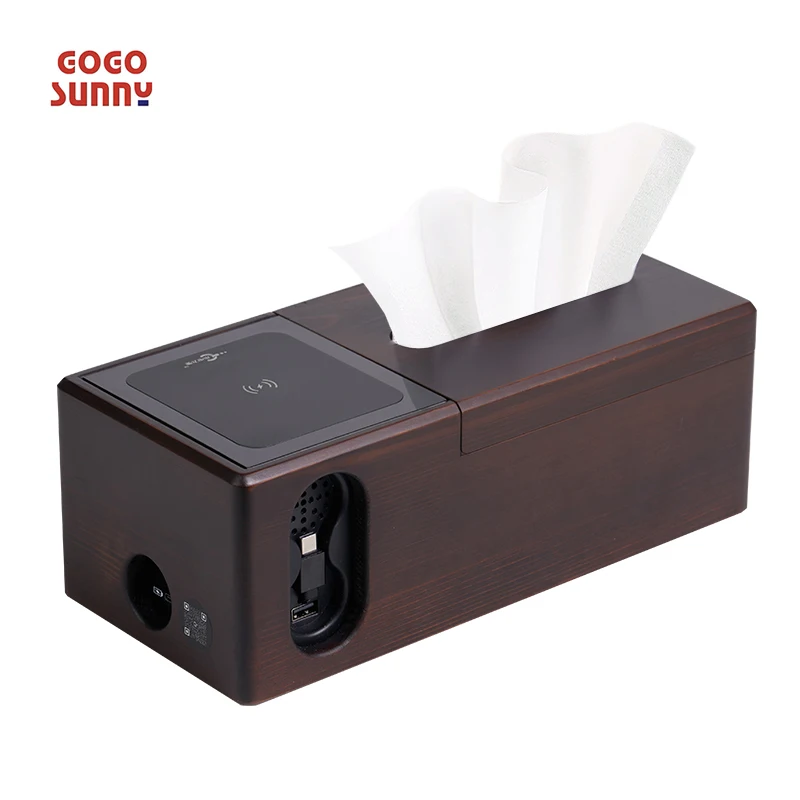 

Wooden Tissue Box Charger 15000mAh, PD22.5W Fast Charge 5-Device Support Multi-Functional Charger