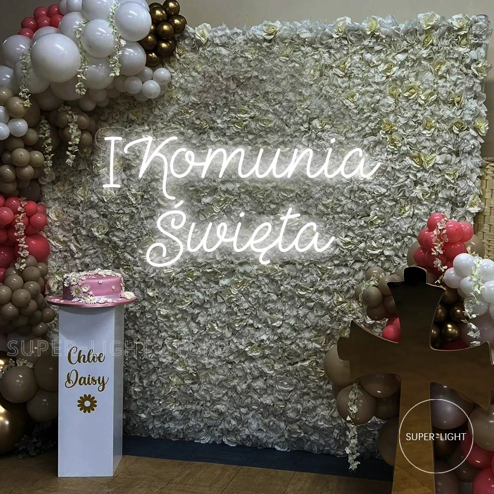 Imagem -05 - Sinal de Néon Personalizado para Casamento e Festa de Aniversário o Primeiro Sinal de Luz da Comunhão Sagrada Led Flex