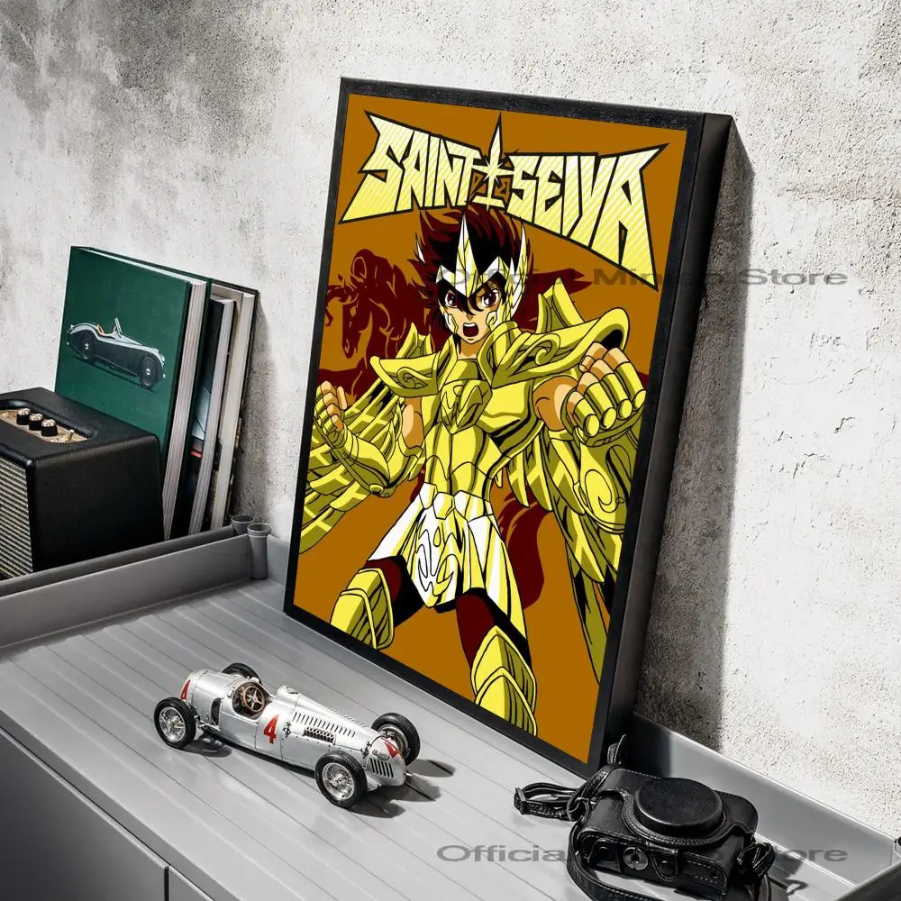 1 sztuka Saint Seiya klasyczne plakat Anime samoprzylepne wodoodporne papierowa naklejka kawiarnia Bar dekoracja ścienna do pokoju