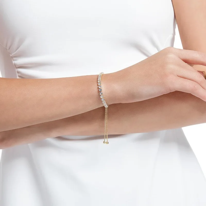 Tennis Bracelets for Women 18K Gold Plated 4mm Zirconia Crystal Adjustable Silver Rose Gold Bracelets Gift Wedding Party Jewelry