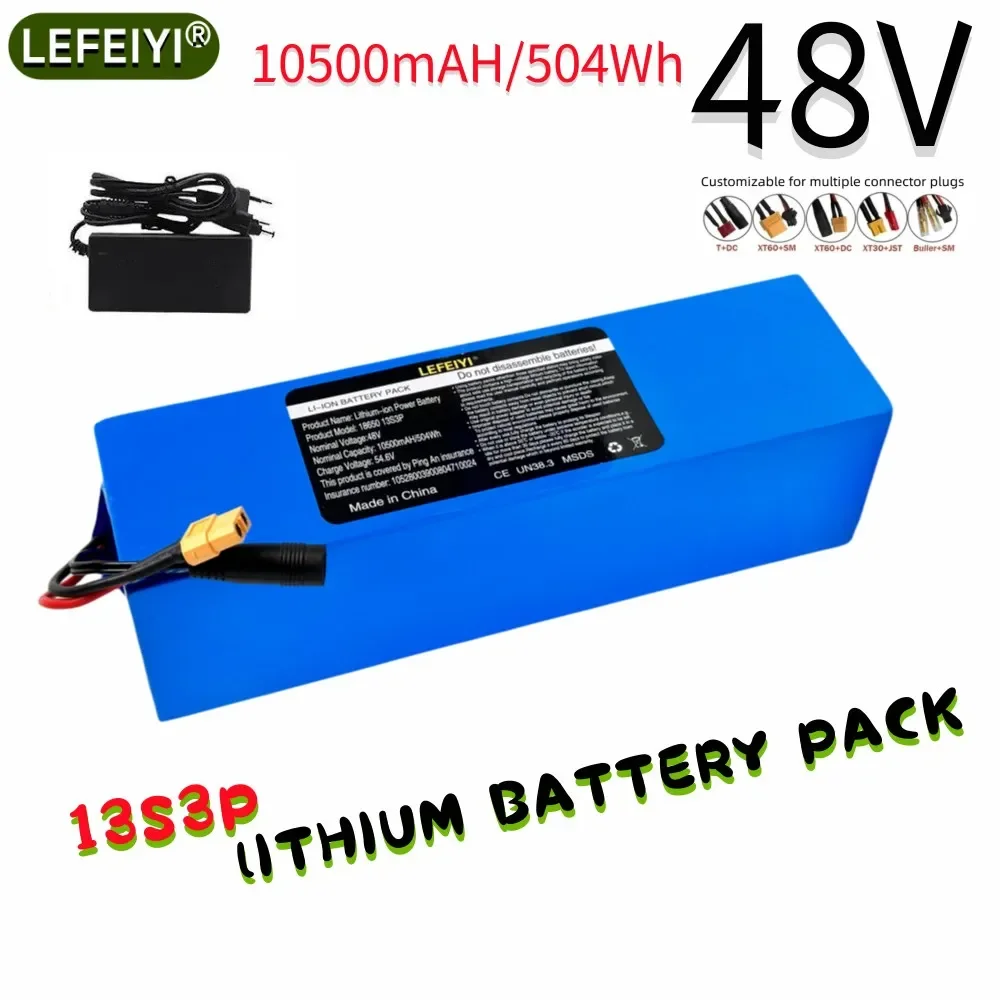 Battery 48 Electric Bicycle 48V 10.5AH 350W 500W 750W 18650 Battery Pack for Bicycle Electric Scooter