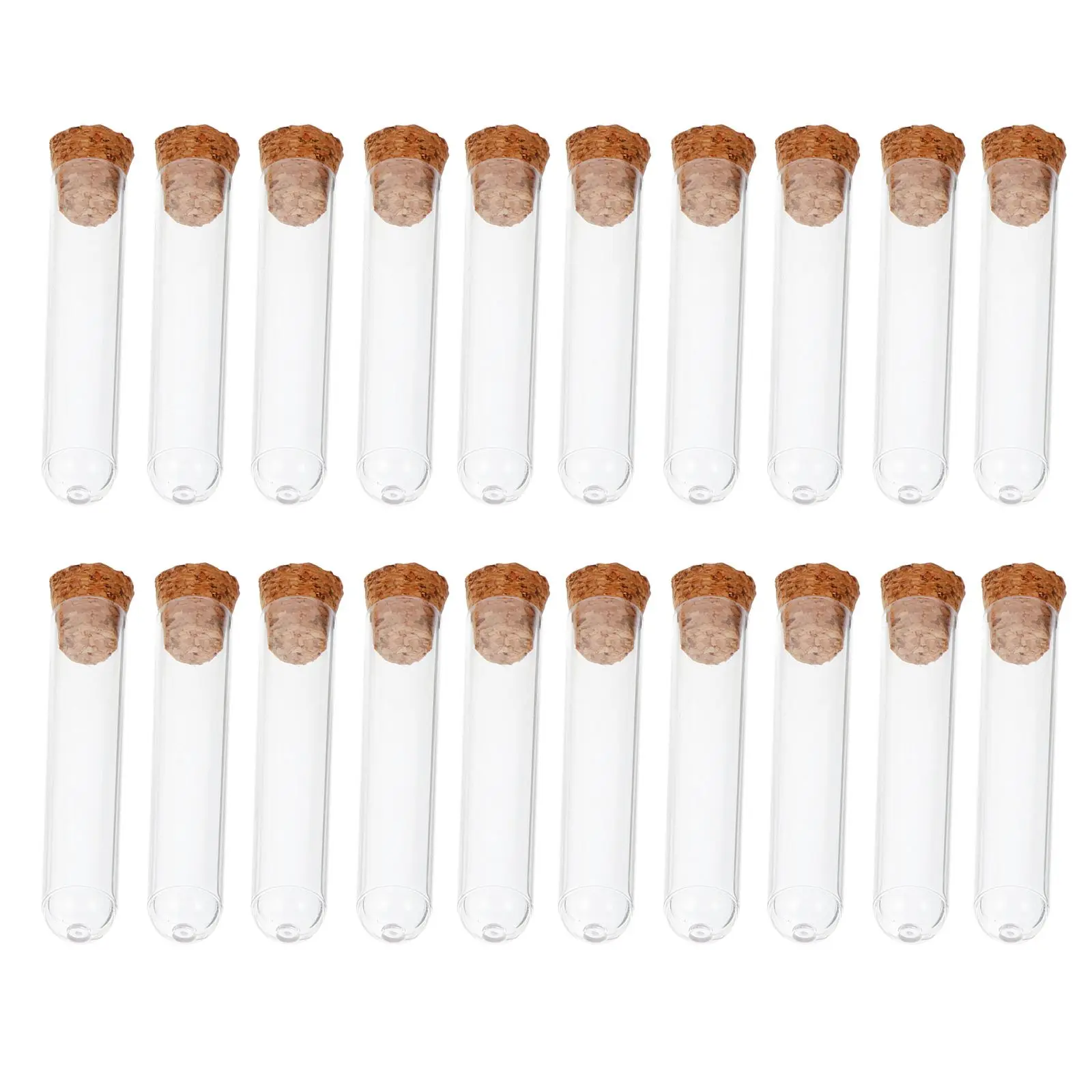

40 Pcs Tube Cork Test Tubes Transparent Chemistry with Plastic Corks