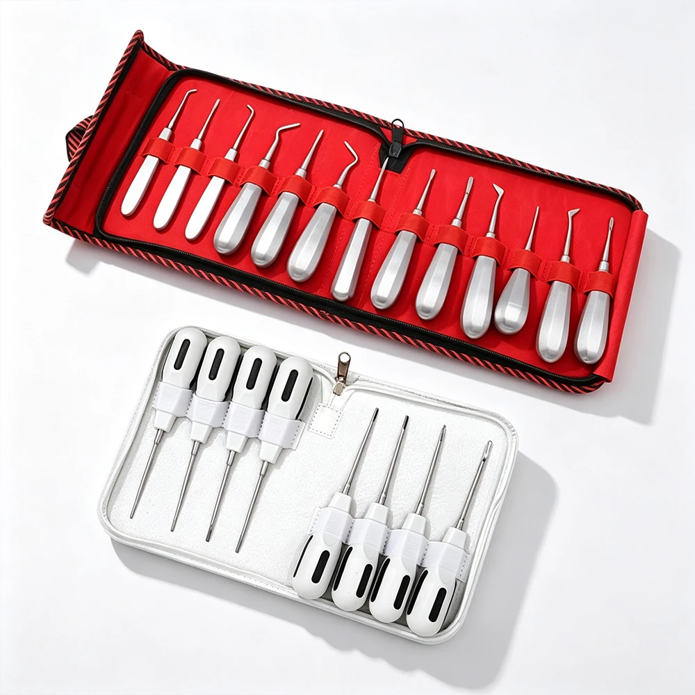 Curved Root Luxating Elevator Hex Handle Stainless Steel Dental Instrument for Atraumatic Tooth Extraction