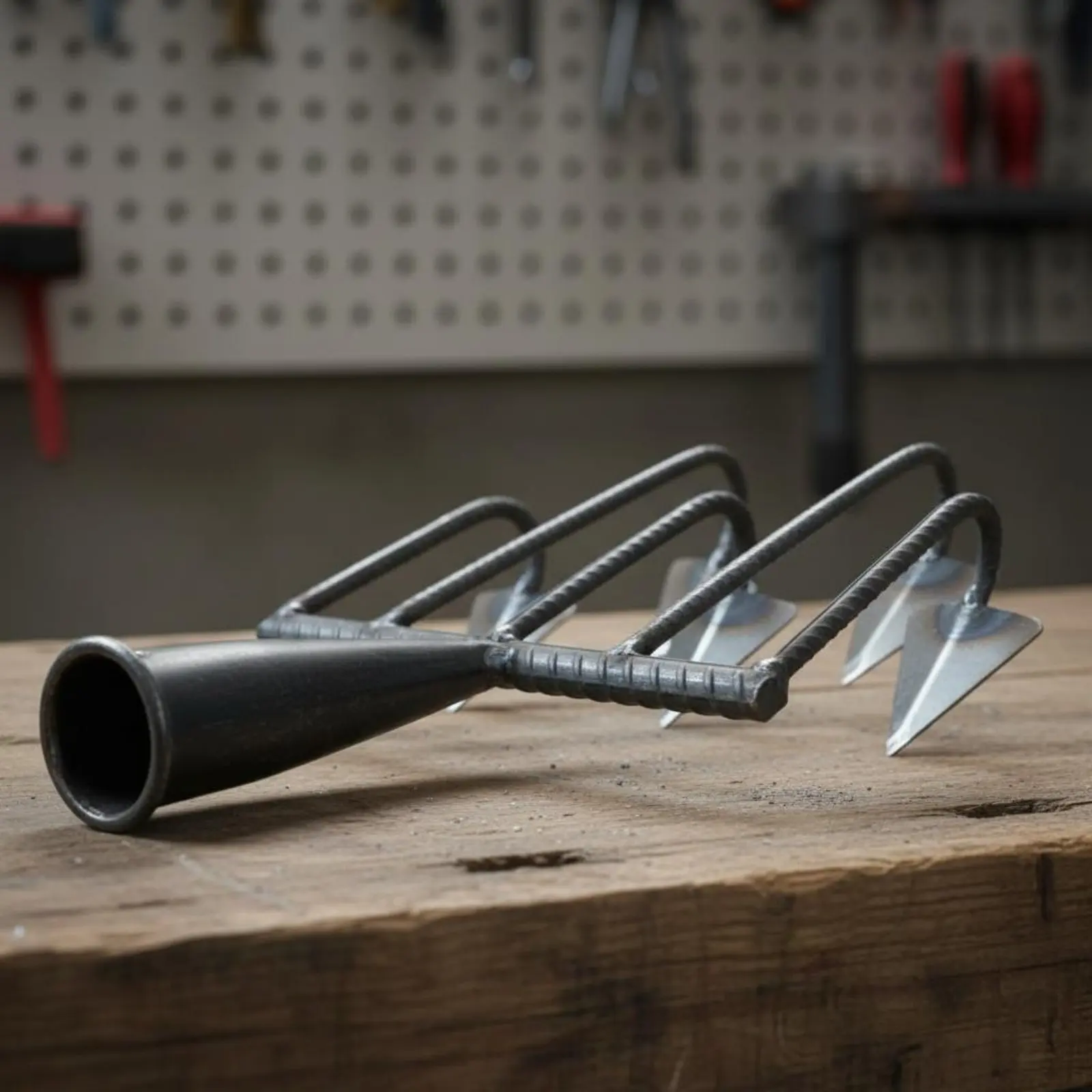 7-Tooth Ditching Hoe Hand Cultivator Hoe Furrowing Rake Double-Ridge Ditching Tool 2-In-1 Design Agricultural Tool For Farmers