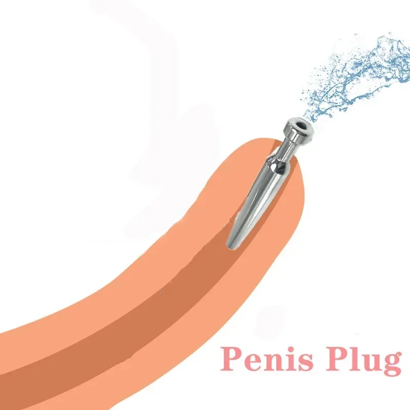 Stainless Steel Urethral Plug Metal Hollow Catheter Male Penis Stimulator Horse Eye Rod Dilator Adult Sex Toy for Man Delay Time