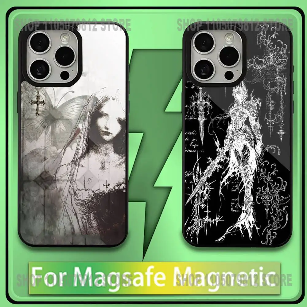 

Gothic Cyber Sigil Cross Phone Case For iPhone17,16,15,14,13,12,11,Plus,Pro,Max,Mini Soft Magesafe Magnetic Wireless Charge