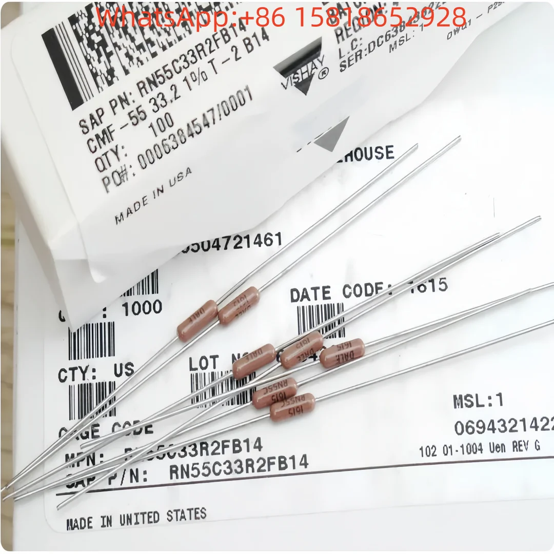 10pcs VISHAY-DALE 33.2R 33R2 1/4W 0.25W 1% Copper Lead Metal Film Resistor RN55C33R2FB14