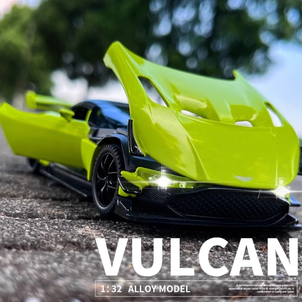 1:32 Scale Vulcan Model Sports Car Toy Alloy Die Cast Pull Back Models Cars Collection Vehicles Sound Light Kids Toys Gifts