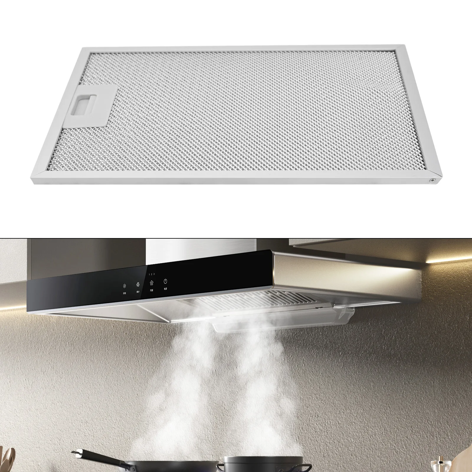 1pcs Stainless Steel Silver Cooker Hood Filters Metal Mesh Extractor Vent Filter 400 X 300 X 9mm Heating Cooling Vents