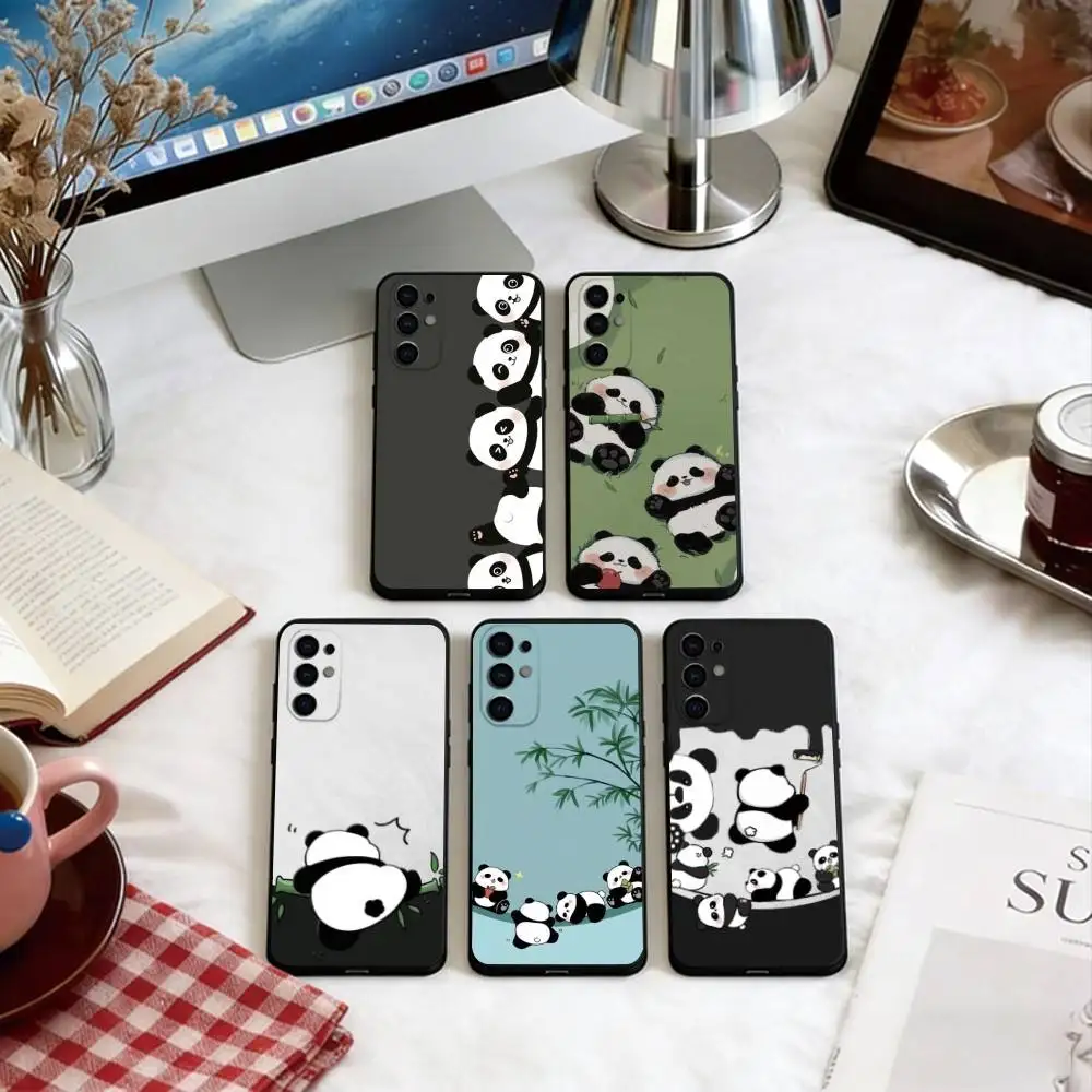Baby panda Phone Case For Samsung S25,S24,S21,S22,S23,S30,Ultra,S20,Plus,Fe,Soft Silicone Black Cover