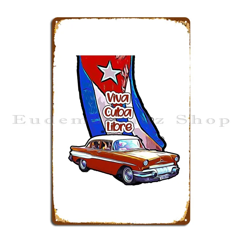 Viva Cuba Libre металлическая табличка плакат настенная роспись дизайн гаража клубный бар паб жестяная вывеска плакат
