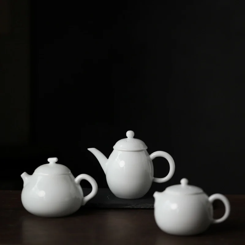 ★Household Small Xi Shi Pot Ceramic Kung Fu Teapot Single Mini Small Single Pot Jingdezhen Porcelain Handle Pot Filter