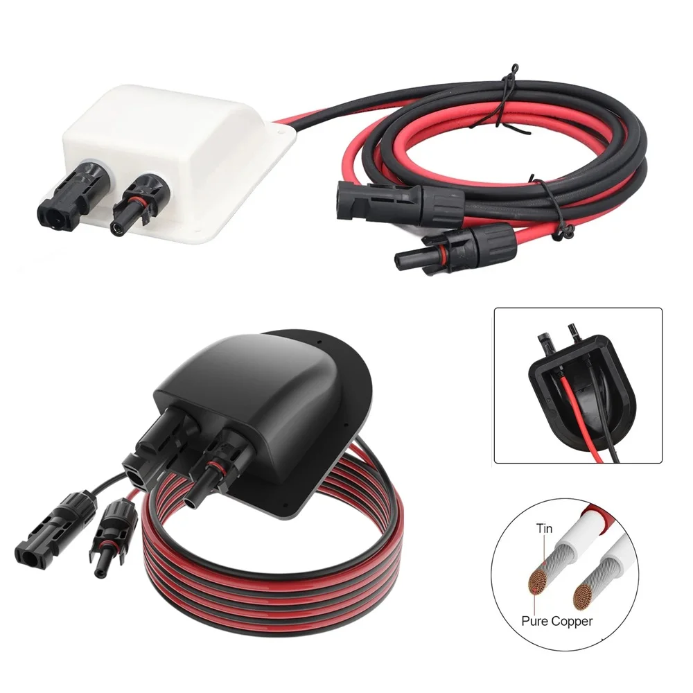 Solar Car Junction Box Solar Extension Wire Cable PV Wire Entry Gland Box Roof Wire For RV Caravan Boat Yacht Auto Accessories
