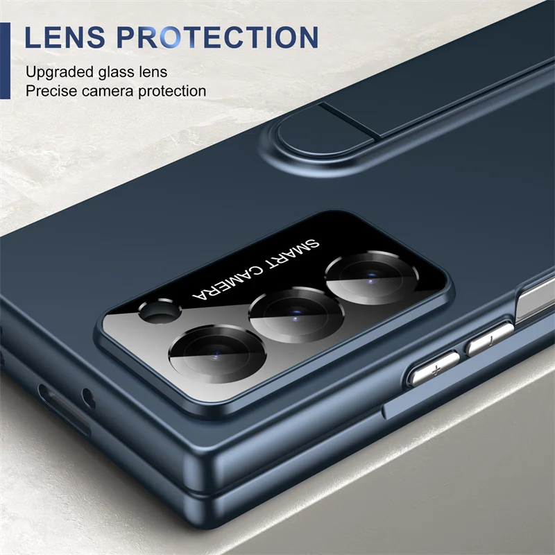 حافظة لهاتف سامسونج جالاكسي Z فولد 7 6 5 4 3 5G صديقة للبشرة غير لامعة مع واقي للشاشة غطاء حماية مقاوم للصدمات