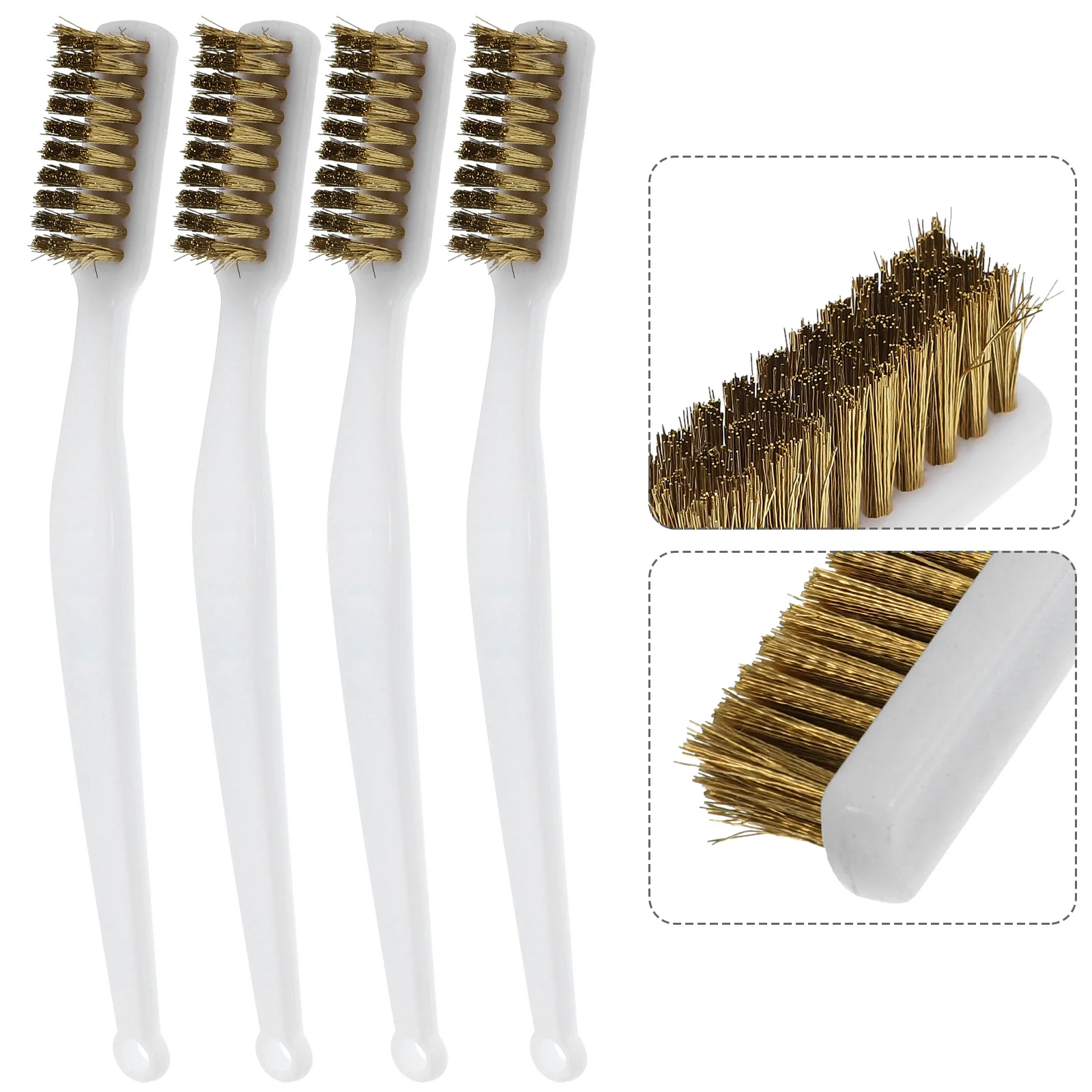 

10Pcs Polishing Brush for Metal Strong Rust Clean Brush with Ergonomic Handle Efficient Maintenance Tool for Grill and Surface