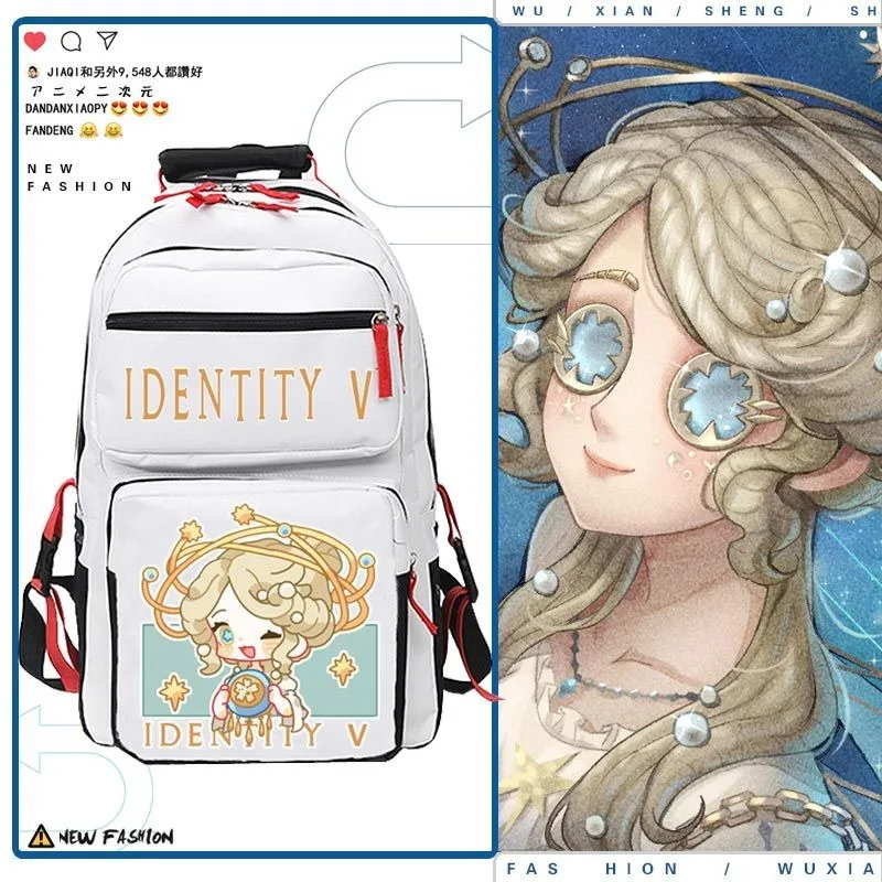 ตาข่ายระบายอากาศ, สีดําสีแดงสีขาว, Identity V, นักเรียนเด็กวัยรุ่นโรงเรียนกระเป๋า, ความจุขนาดใหญ่ Mochilas อะนิเมะกระเป๋าเป้สะพายหลังเด็กหญิง