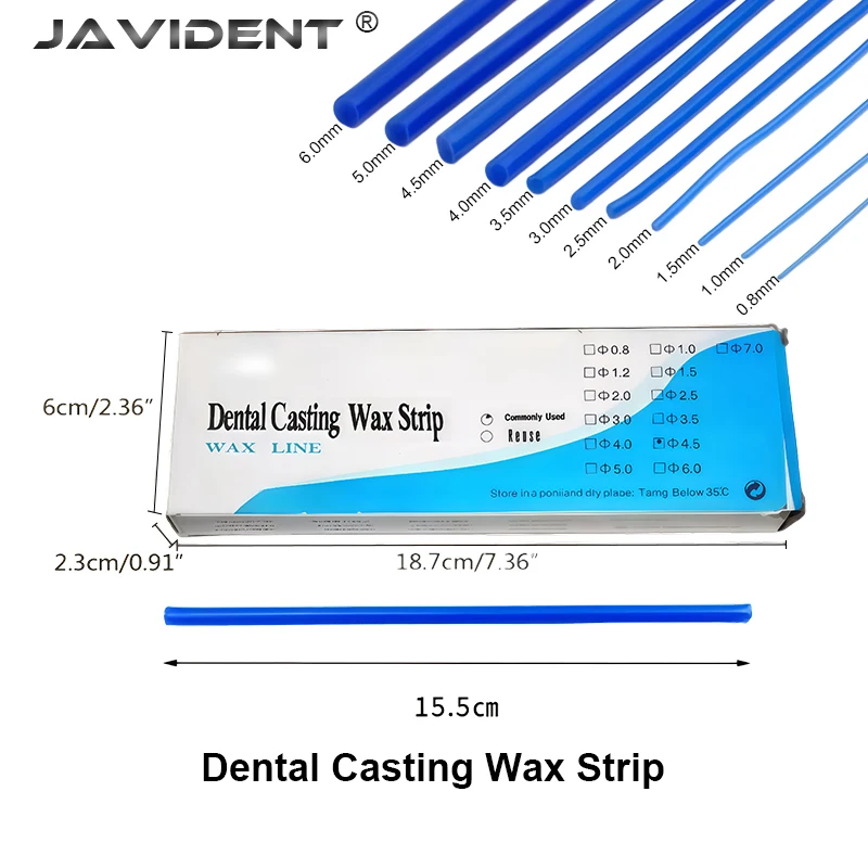 1 Box Blue Color Dental Wax Line Stick Dental Lab Sprue Stick Wax Line Tool for Dentistry Lab Orthodontic Wax