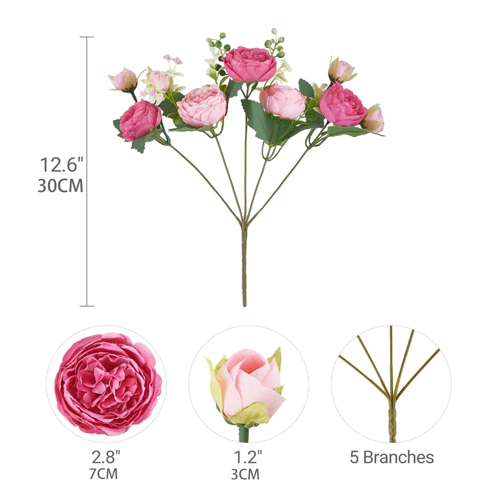 Pink Silk Peony Bouquet 2