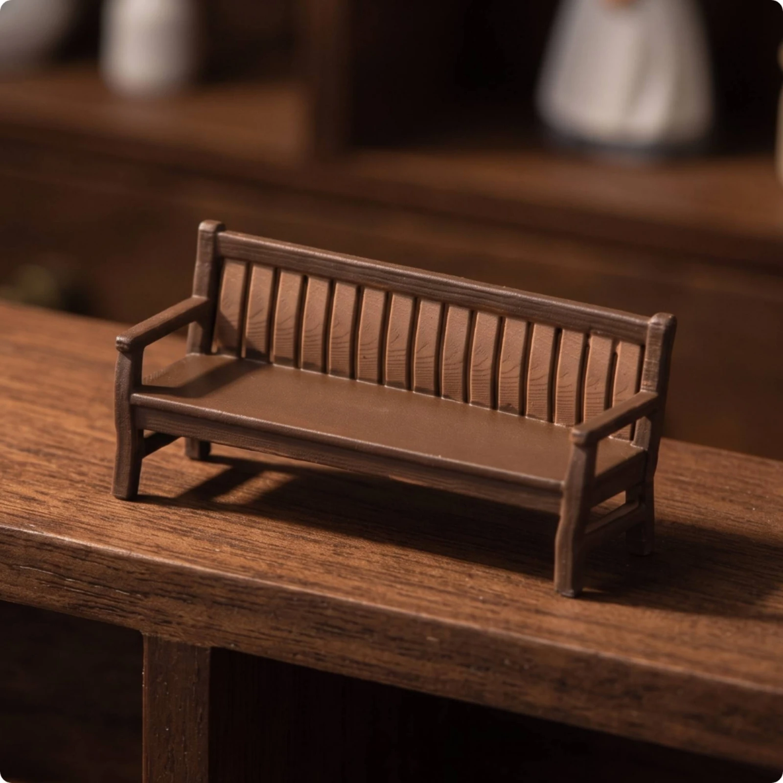 Miniature Park Bench Slatted Park Bench Model Furniture Realistic Detailed for Hobbyists, Dioramas, Tabletop Displays