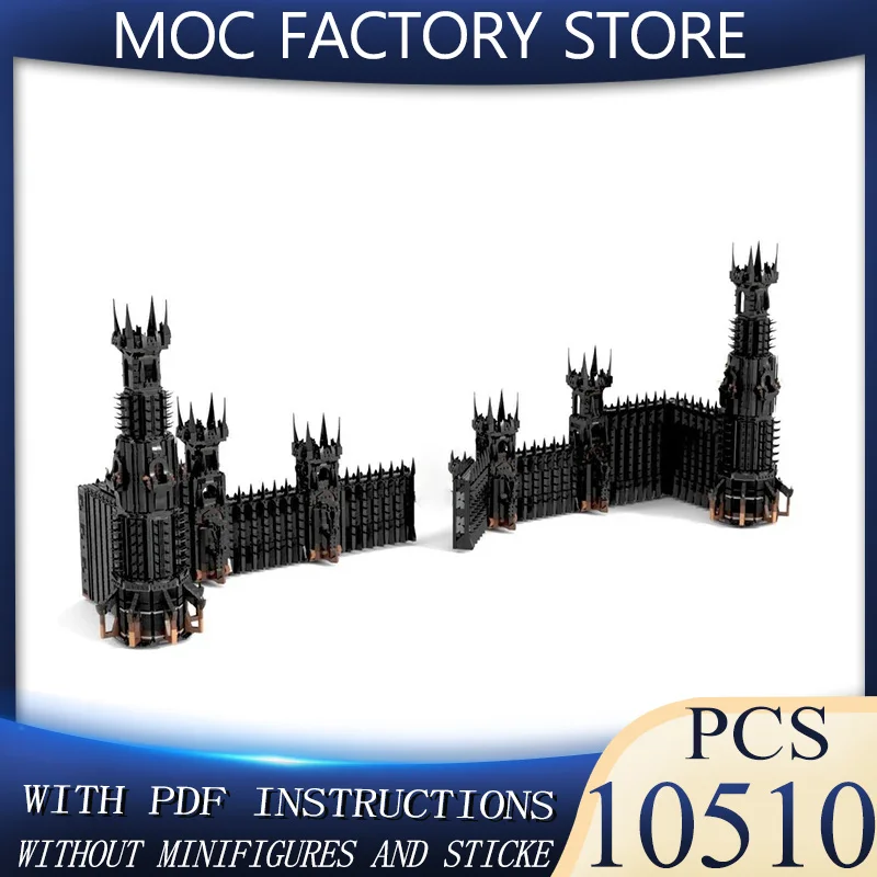 

Кольцо-модель фильма Moc, строительные блоки, черные ворота, расширенная версия, модель, технология, сборка кирпича, строительная игрушка, праздничные подарки