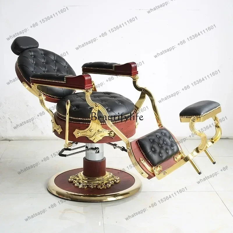 D30Barber shop hair chair can be rotated and lifted to put down the retro oil head chair