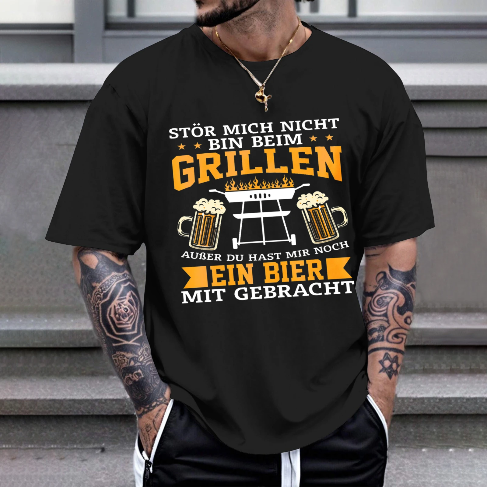 Herren-T-Shirt „Don't Bother Me I'm Grilling“ – perfekt für Freizeitkleidung, Partys und Karneval-Outfits