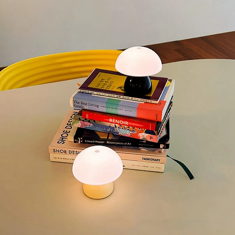 Mushroom Eye Protection Small Table Lamp Decorative Atmosphere Bedroom Bedside Table Desk Lighting, Small Night Light