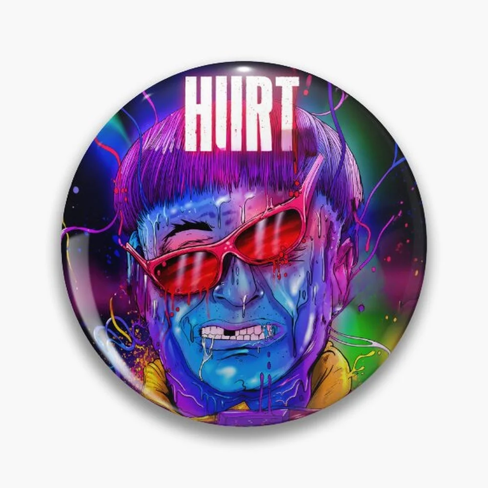 Oliver Tree Pin Holographic Star Heart Pin Brooches Laminated Button Fashion Accessory