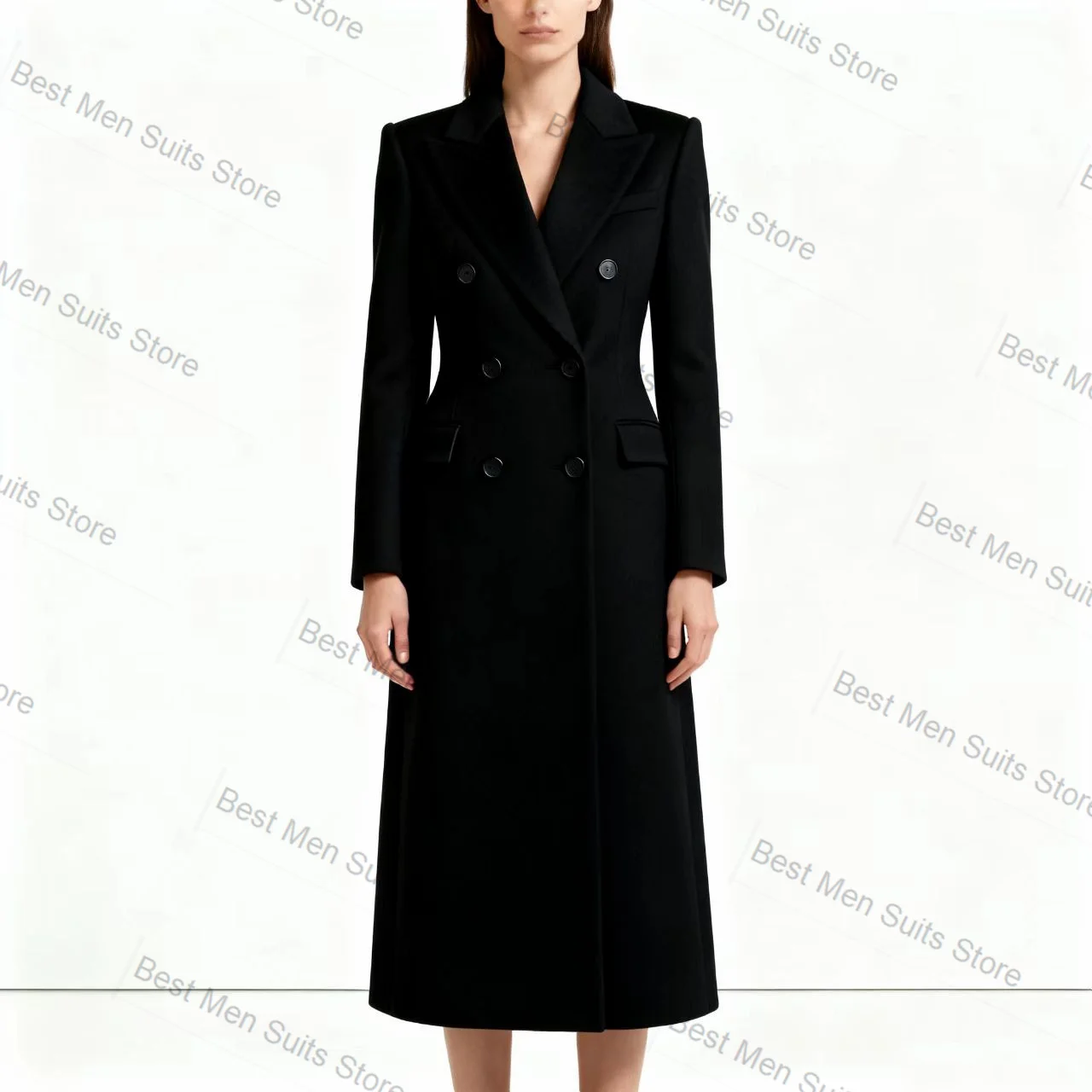Costume noir pour femmes, 1 pièce, Blazer Long, robe de bal, automne printemps, veste de bureau formelle en coton, manteau d'invité de smoking de mariage personnalisé