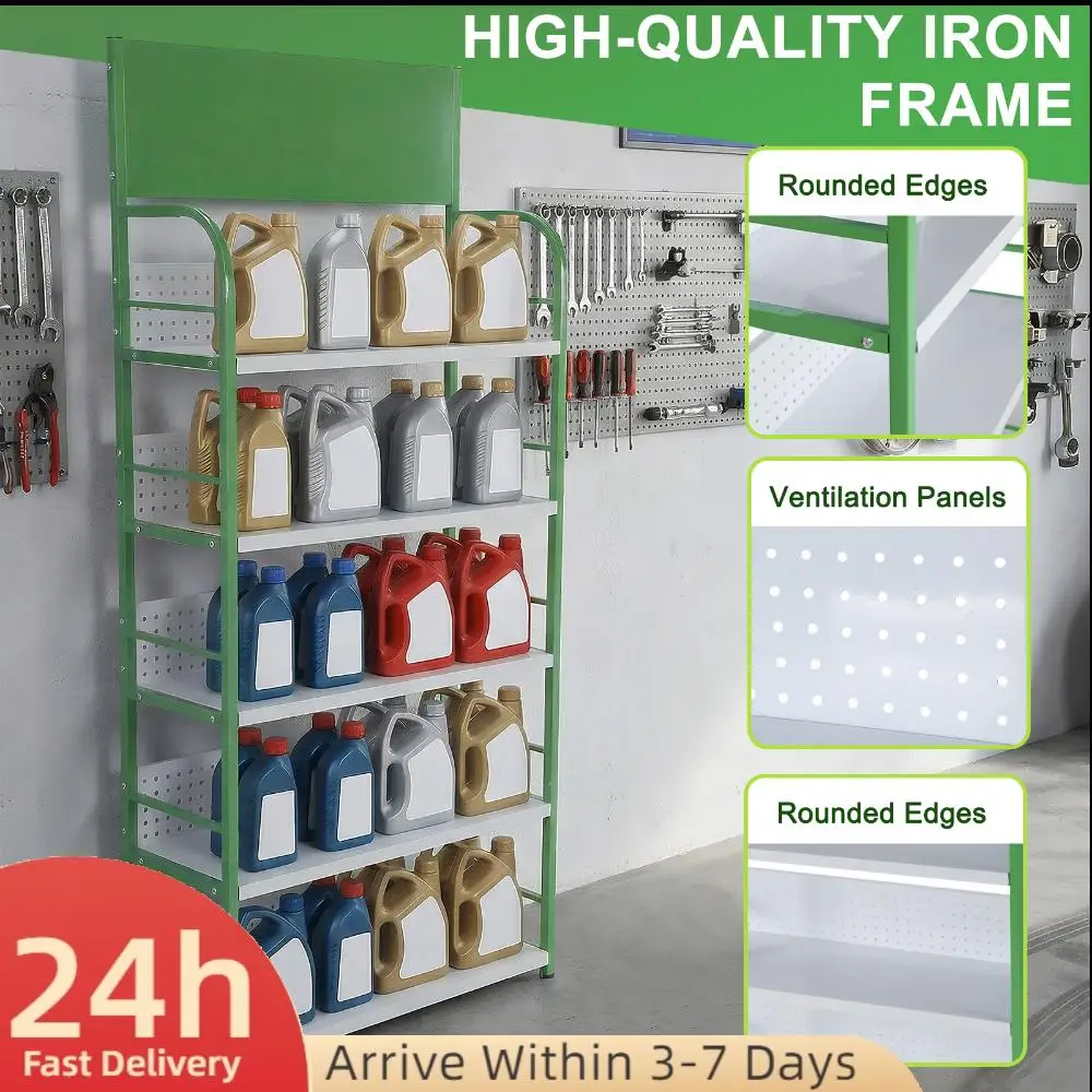 

5 Tier Multi-Functional Shelf with Signboard Metal Retail Candy Display Rack for Kitchen Office and Convenience Store