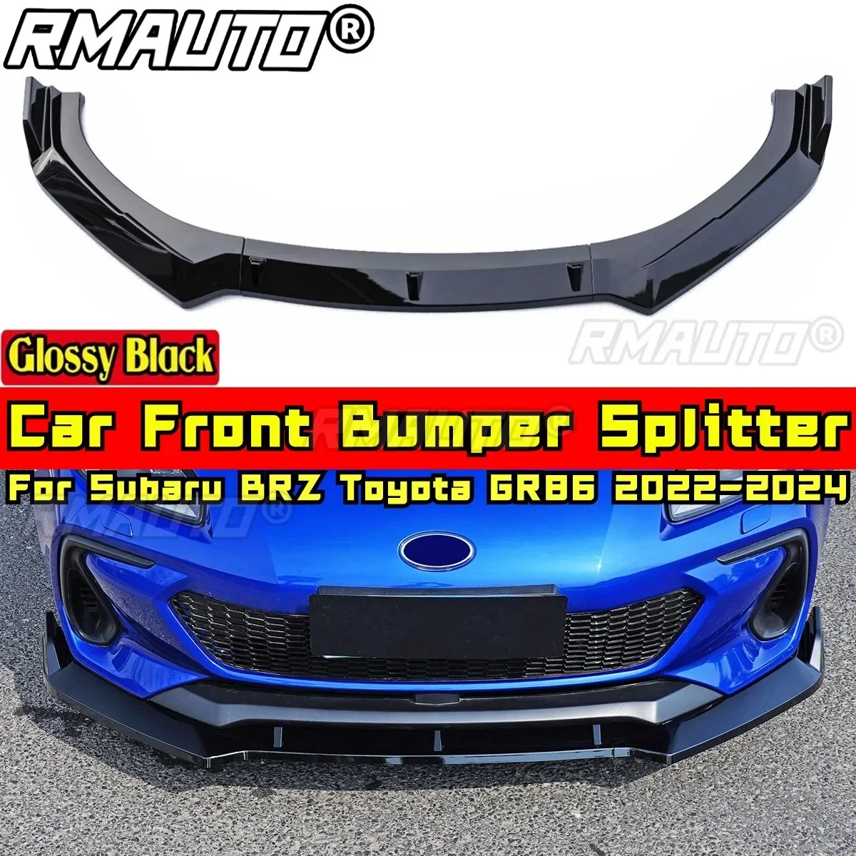 For Subaru BRZ Toyota GR86 2022-2024 Body Kit Front Bumper Lip Glossy Black DC Style Front Bumper Apron Guard Car Accessories