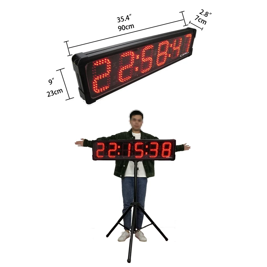 Single/Double Sides Display 6 Inch LED Electronic Countdown Stopwatch Race Clock Timing Outdoor Sports Digital Marathon Timer