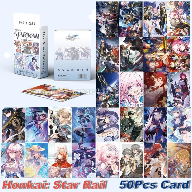 LOMO Cards Anime Demon Slayer Conan Star Rail Naruto Blue Lock Post Card Photocards Hobby Game Collection Toys For Children Gift