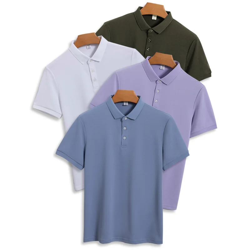 Outdoor Sunscreen T-shirt Non-ironing Quick-drying Polo Shirt Men's Solid Color Skin-friendly Men's T-shirts and Tank Tops