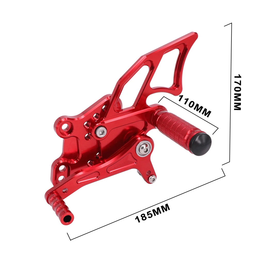 Motorcycle Aluminum CNC Adjustable Footpegs Foot Pegs Pedals Rest Rearset For KAWASAKI NINJA250 300 2013-2017 300REX/300 2013-14